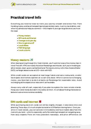 example page 5 from our offline Travel Guide for Cook Islands